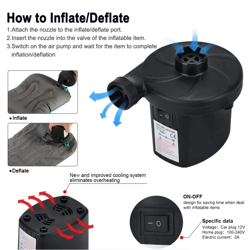 Electric Inflatable Pump Portable Air Cushion Blower-3
