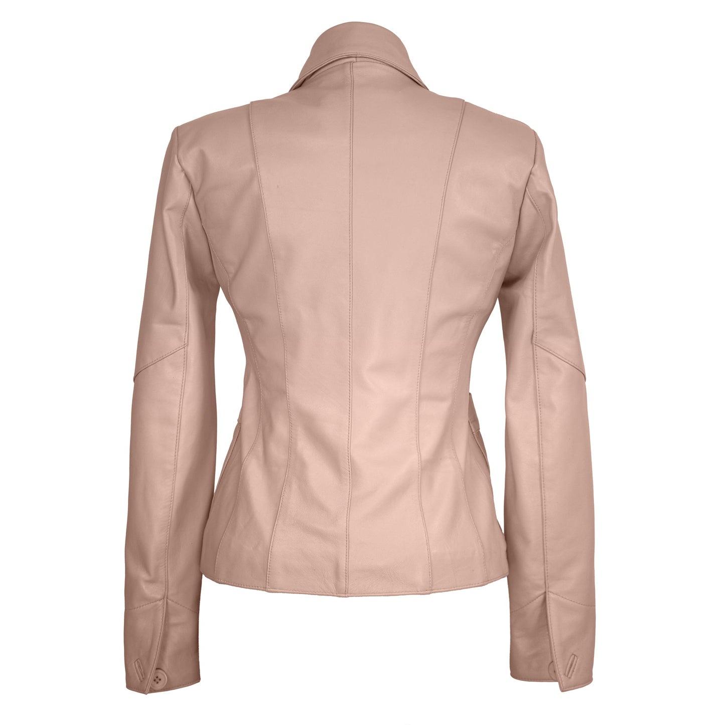 Blush Aura Women's Lambskin Leather Blazer-1