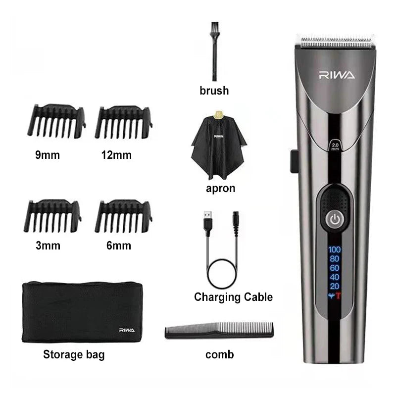 NNEOBA Electric Hair Clipper Variable Speed Barber Trimmer Grey