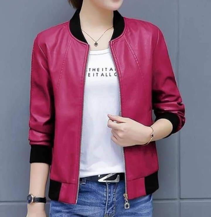 girl pretty leather jacket