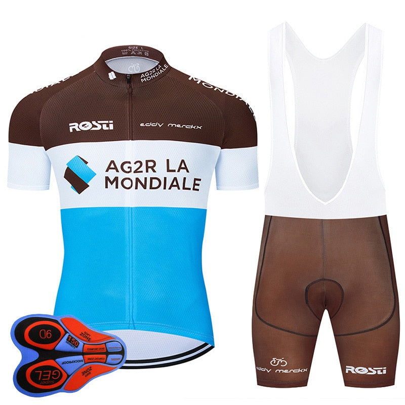 Pro Team Cycling Clothing 9D Set MTB Uniform France Bicycle Clothes Quick Dry Bike Jersey Mens Short Maillot Culotte