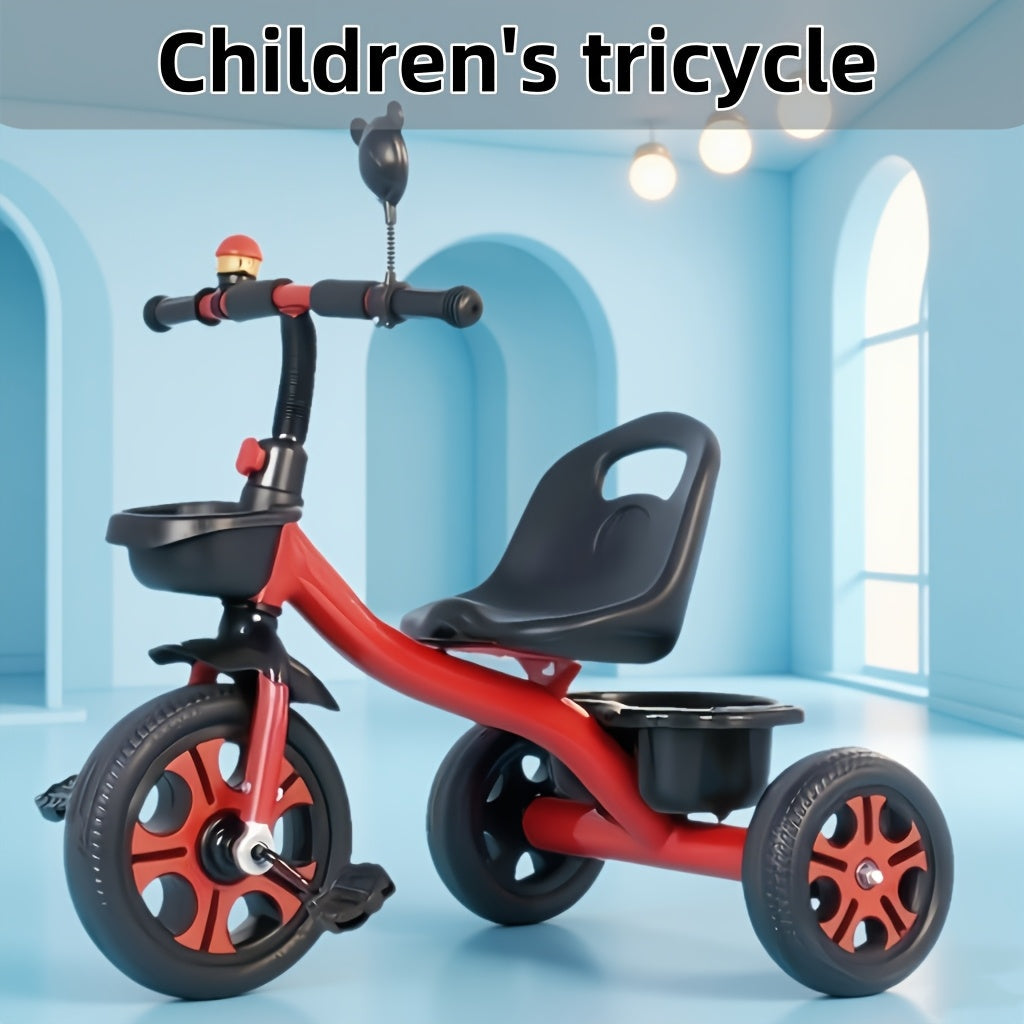NNETM 3-Wheel Kids Red Tricycle Stainless Steel Bike-2