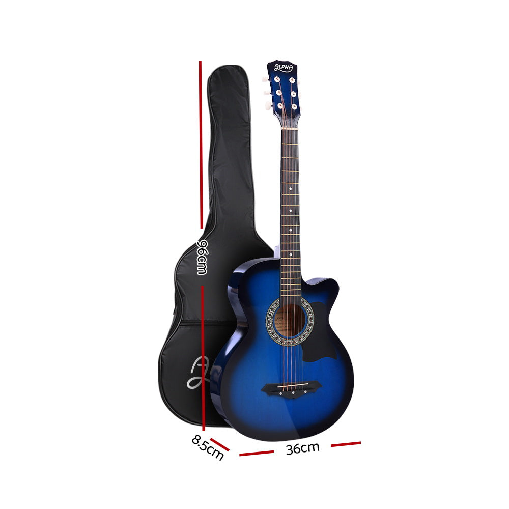 NNEDSZ 38 Inch Wooden Acoustic Guitar with Accessories set Blue-1