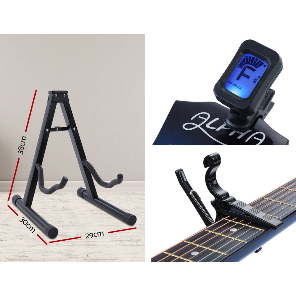 NNEDSZ 38 Inch Wooden Acoustic Guitar with Accessories set Blue-3