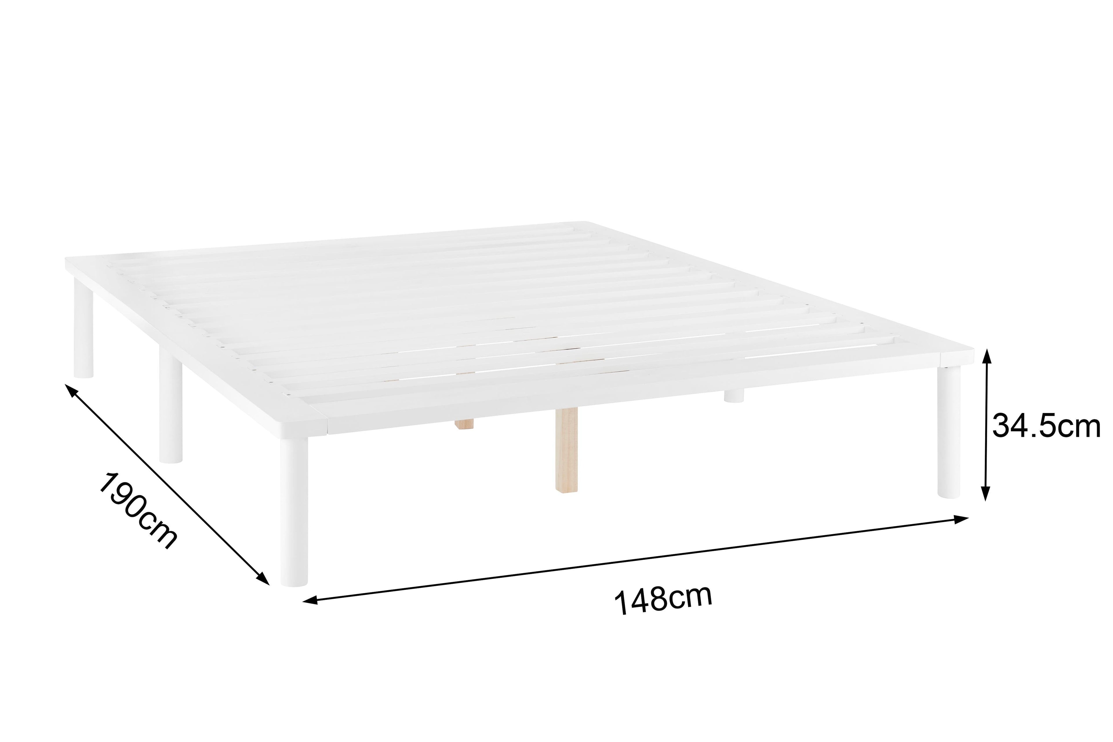 NNEKGE Orlando Wood Bed Frame (Double White)-3