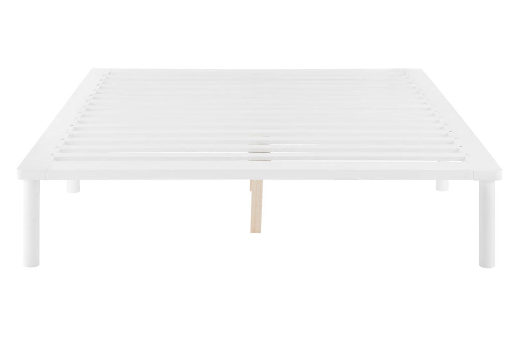 NNEKGE Orlando Wood Bed Frame (Double White)-2