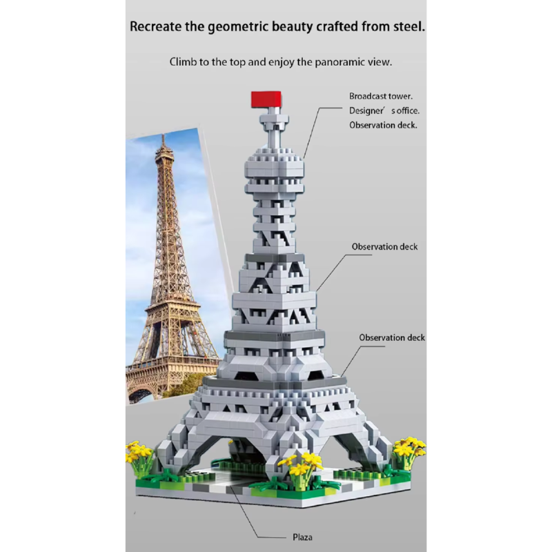 Micro Brick City Tower Puzzle for Kids and Adults-4