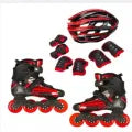 4 wheel skating shoes with helmet and knee pad set