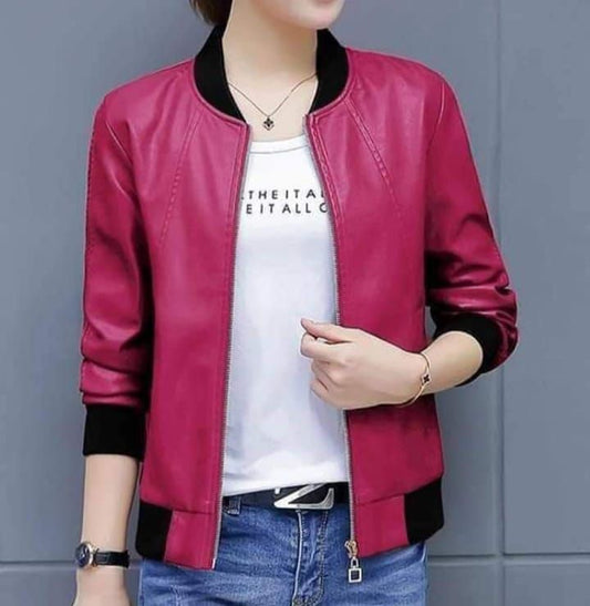 girl pretty leather jacket