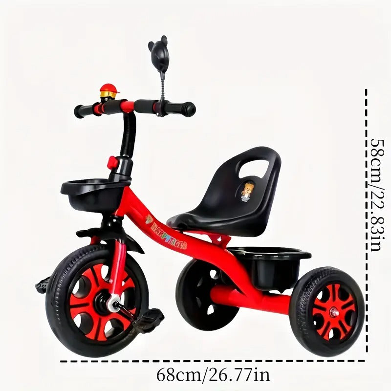 NNETM 3-Wheel Kids Red Tricycle Stainless Steel Bike-3