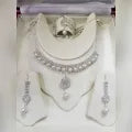 GirlsN&nbsp;ecklace ,Earrings ,Jewellery Set Silver Crystal Rhinstone Hot Fashion Trendy Style Party Wear, Bridal Wear , Fashion For Women