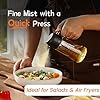 TrendPlain 16oz/470ml Glass Olive Oil Sprayer for Cooking – 2 in 1 Olive Oil Dispenser Bottle for Kitchen Gadgets and Air Fryer Accessories, Salad, BBQ - Black