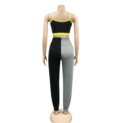 Autumn Patchwork Sports Wear For Women Gym Pencil Leggings Pants Fashion Running Fitness Energy Jogging Trousers Tracksuit