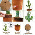New Special Edition Rechargeable Swing Body Dancing and Singing Cactus Toy With Recording Colorful Lighting Repeats What You Say Fun Toy Home Decorative and Children Playing Birthday Gifts for Boys and Girls - Assorted Dressing