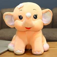 Kawaii Big Ears Elephant Plush - Orange / 40cm